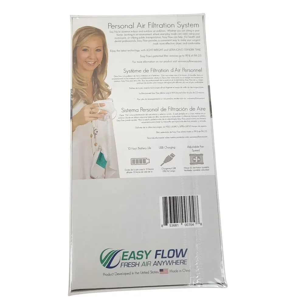 EASY FLOW Personal Air Filtration System Fresh Air Anywhere NEW Sealed